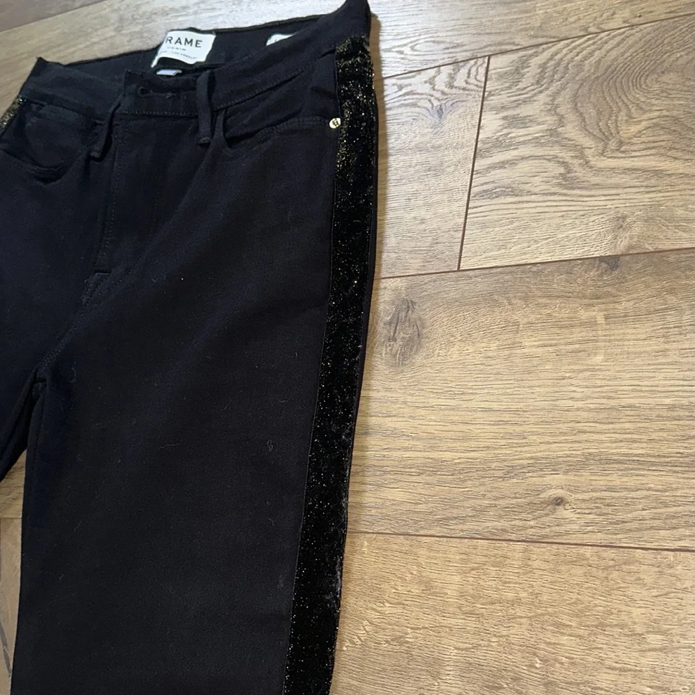 Frame Denim Black Tuxedo Jeans Le High Straight - Picture 5 of 9